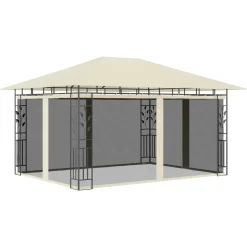VIDAXL - Tonnelle avec moustiquaire et lumières led 4x3x2,73 m crème