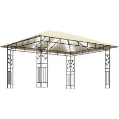 VIDAXL - Tonnelle avec moustiquaire et lumières led 4x3x2,73 m crème