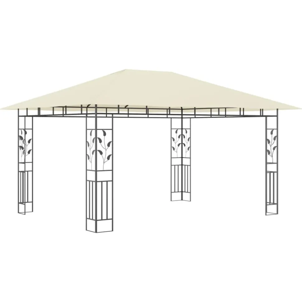VIDAXL - Tonnelle avec moustiquaire et lumières led 4x3x2,73 m crème