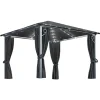 VIDAXL - Tonnelle avec rideau et lumières led 3x3 m anthracite aluminium