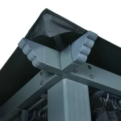 VIDAXL - Tonnelle avec rideau et lumières led 3x3 m anthracite aluminium