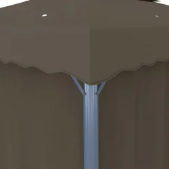 VIDAXL - Tonnelle avec rideau et guirlande lumineuse à led 3x3 m taupe