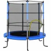 VIDAXL - Trampoline avec filet de sécurité rond 140x160 cm bleu