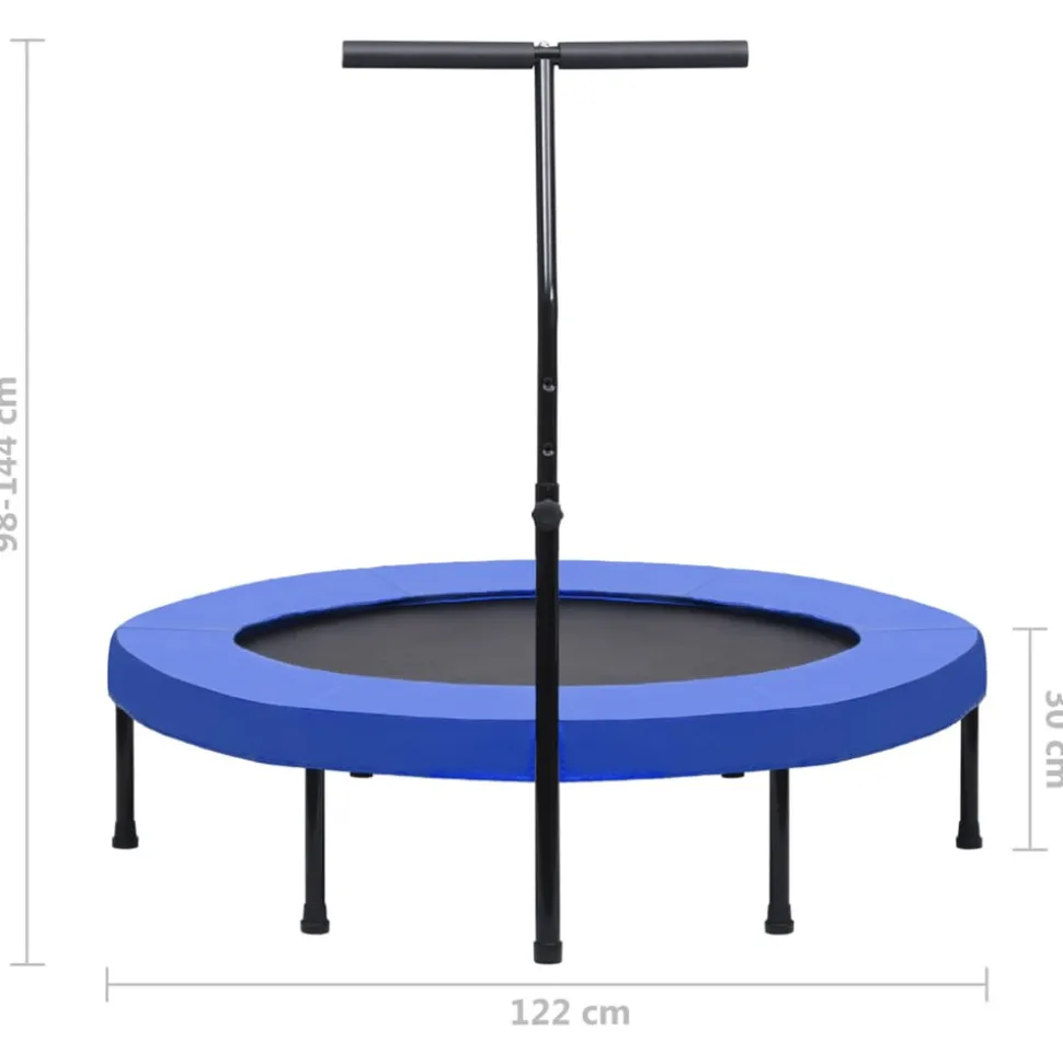 VIDAXL - Trampoline de fitness avec poignée et coussin de sécurité 122cm