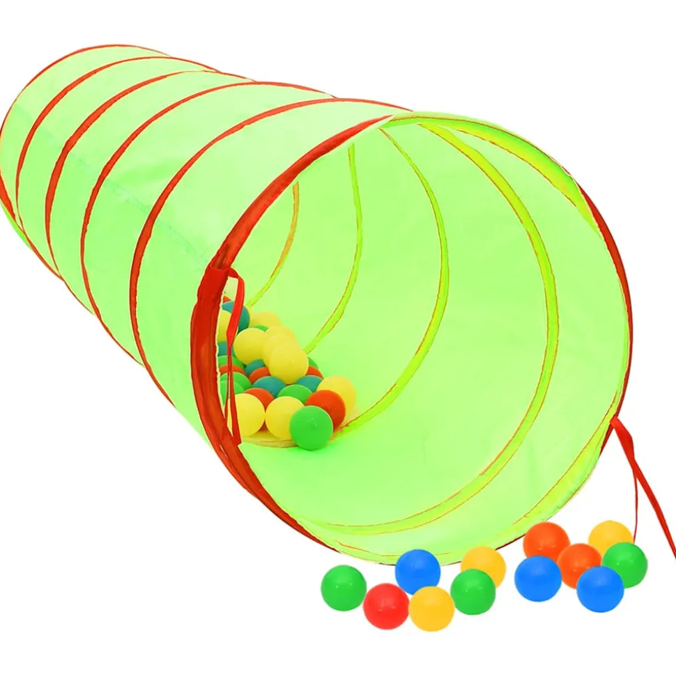 VIDAXL - Tunnel de jeu pour enfants avec 250 balles vert 175cm polyester