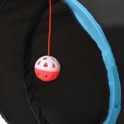 VIDAXL - Tunnel pour chats à 4 voies noir et bleu 132 cm polyester