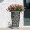 WANDA COLLECTION - Pot bac jardinière conique galet 80cm jardin extérieur zen