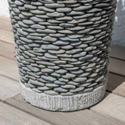 WANDA COLLECTION - Pot bac jardinière conique galet 80cm jardin extérieur zen