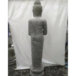 WANDA COLLECTION - Statue de jardin en pierre bouddha debout prière 2 m