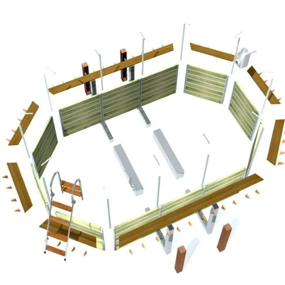 WATER CLIP - Piscine bois octogonale - 7,30 x 4,20 x h. 1,29 m siayan