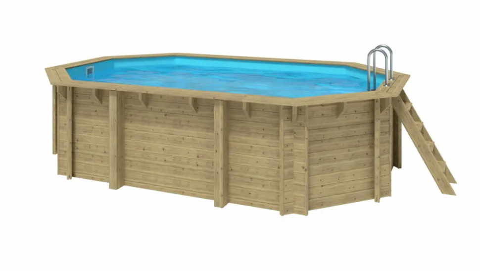 WATER CLIP - Piscine octogonal allongé emeo - 3,50 x 5,40 x h. 1,31
