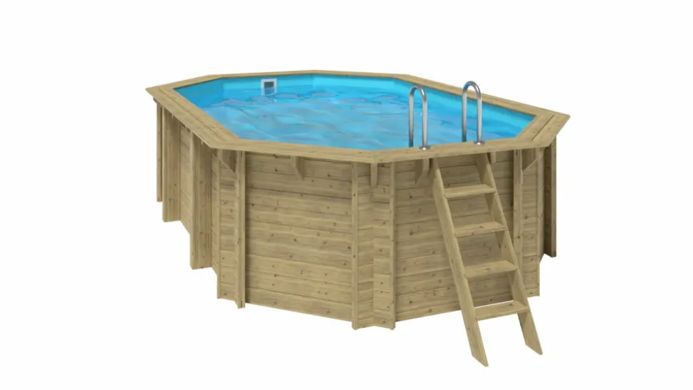 WATER CLIP - Piscine octogonal allongé emeo - 3,50 x 5,40 x h. 1,31