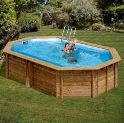 WATER CLIP - Piscine octogonal allongé emeo - 3,50 x 5,40 x h. 1,31