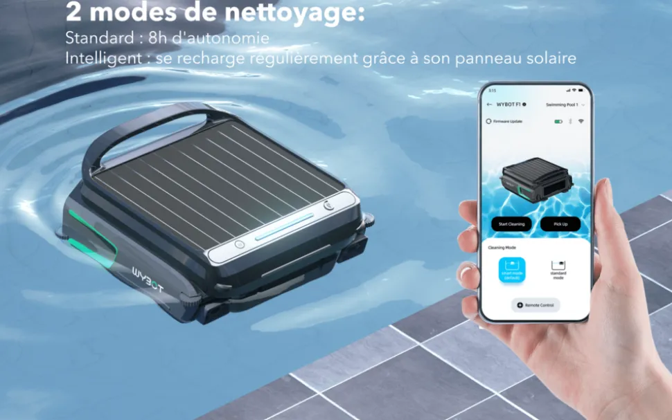 WYBOT - Skimmer flottant solaire wybot f1 聳 robot nettoyeur de surface piscine autonome et connecté