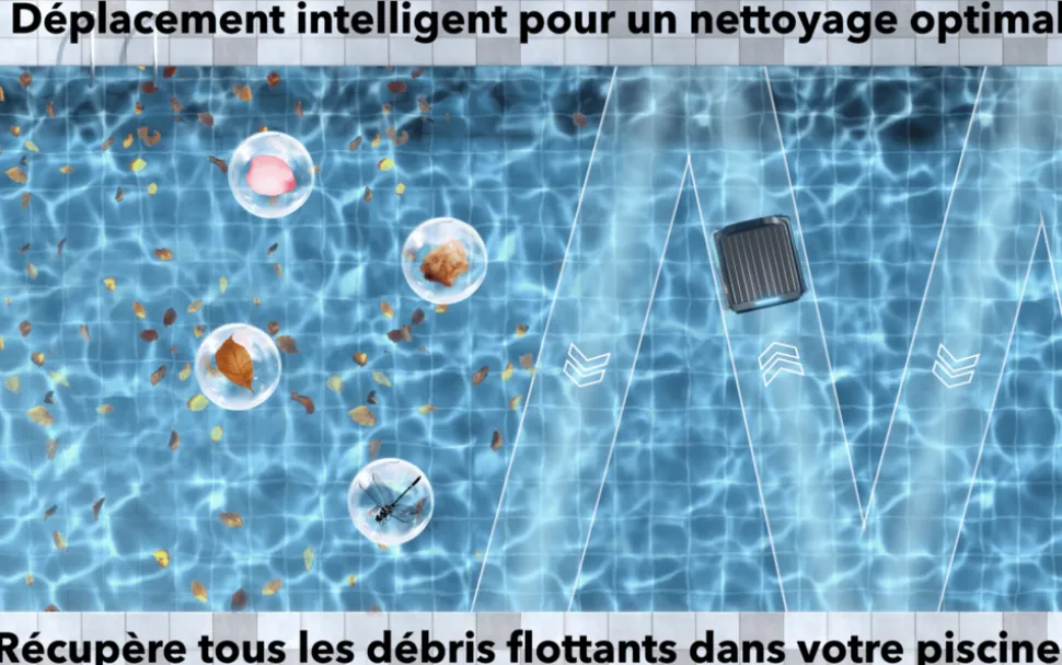 WYBOT - Skimmer flottant solaire wybot f1 聳 robot nettoyeur de surface piscine autonome et connecté